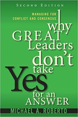 Why Great Leaders Don’t Take Yes For an Answer – Michael A. Roberto